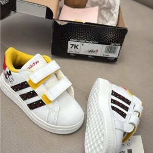 Adidas Kids' White and Yellow Mickey Mouse Sneakers